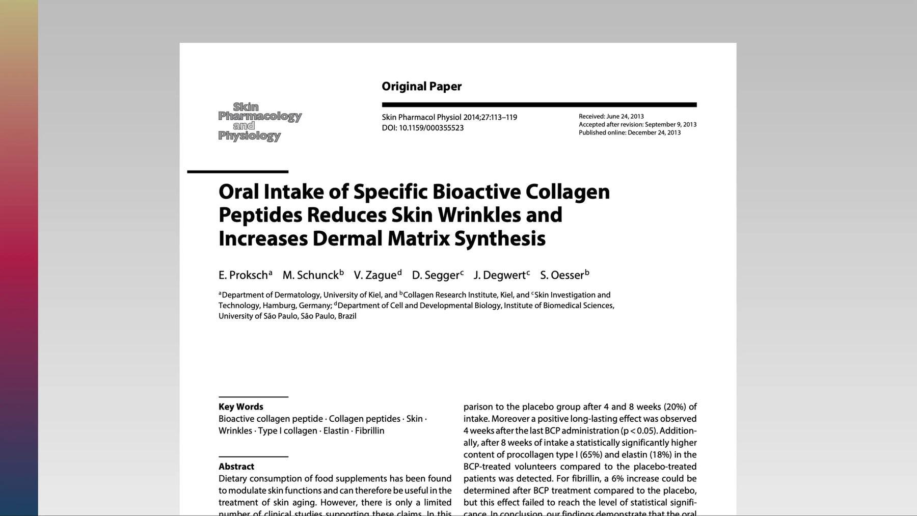 Collagen Peptides + Wrinkles: 8-Week Placebo-Controlled Trial