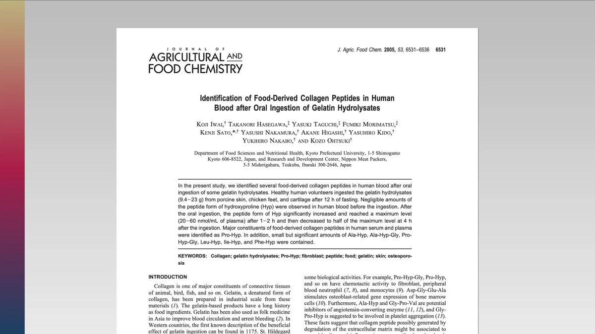 Human study on collagen peptide bioavailability