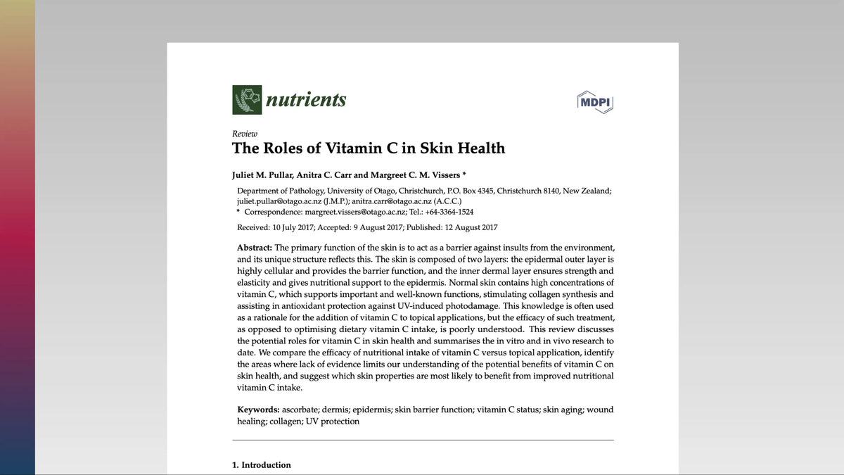 Scientific review on vitamin C and skin health
