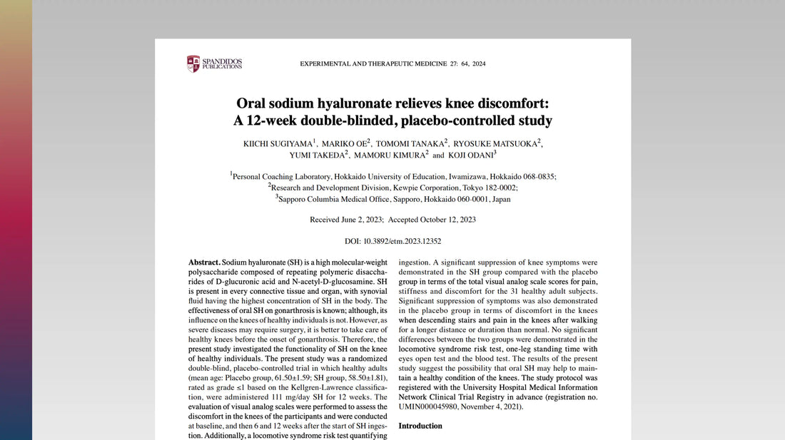 Oral Hyaluronic Acid + Knee Comfort: What a Placebo-Controlled Trial Found