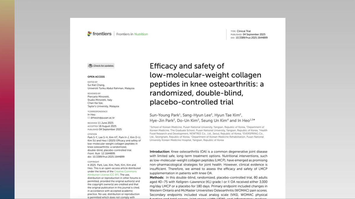 Randomized controlled trial on collagen peptides and knee support