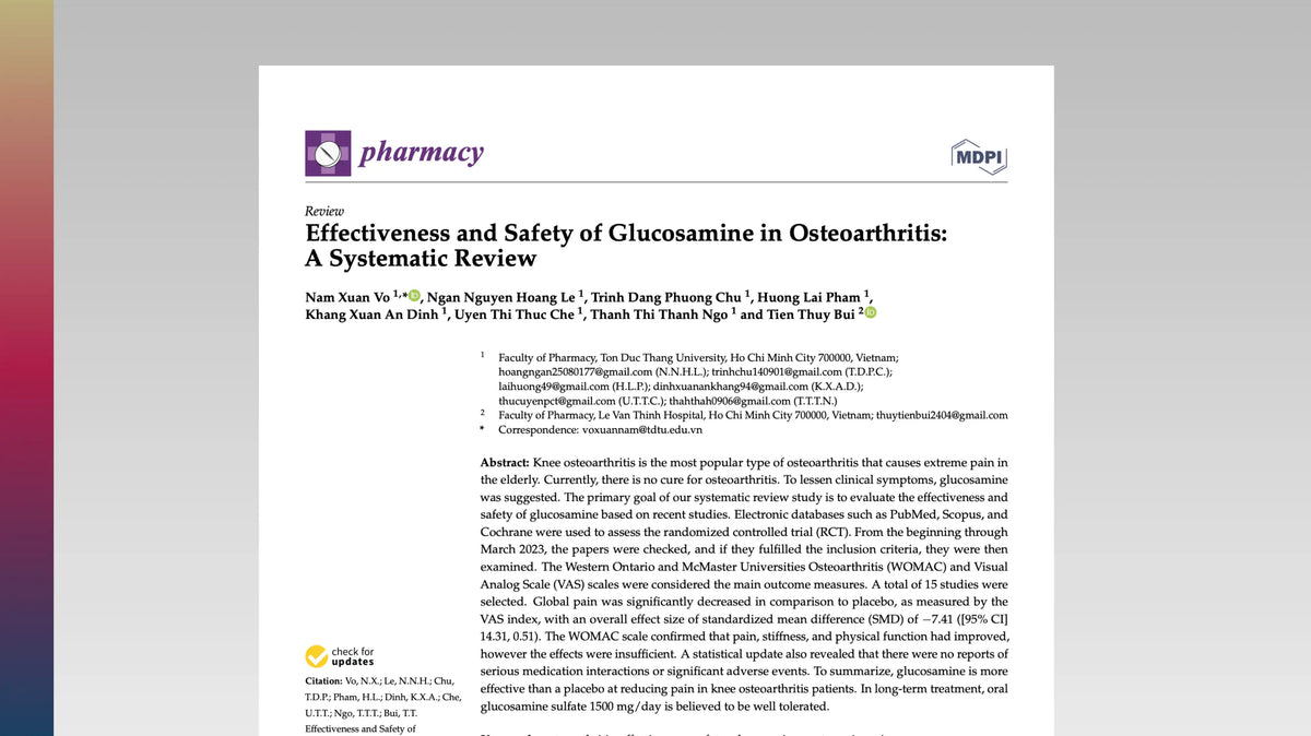 Research review on glucosamine and joint health