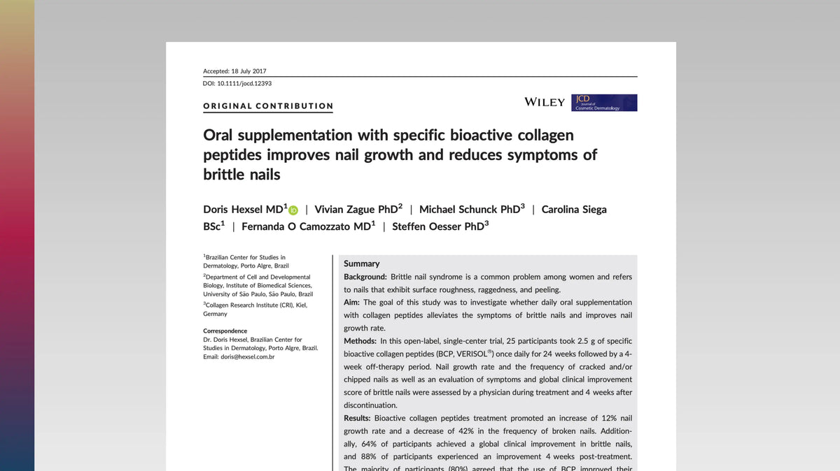 Clinical study on collagen peptides and brittle nails