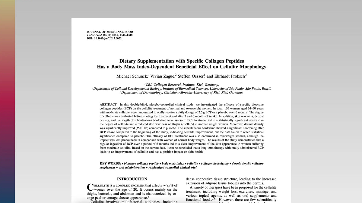 Clinical study on collagen peptides and cellulite-related skin measurements