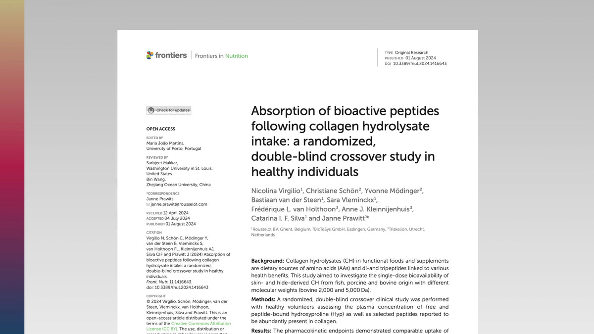 Human study on collagen peptide digestion and bioavailability