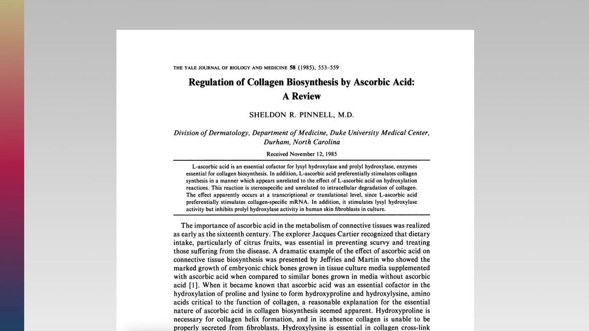 Foundational review on vitamin C and collagen formation