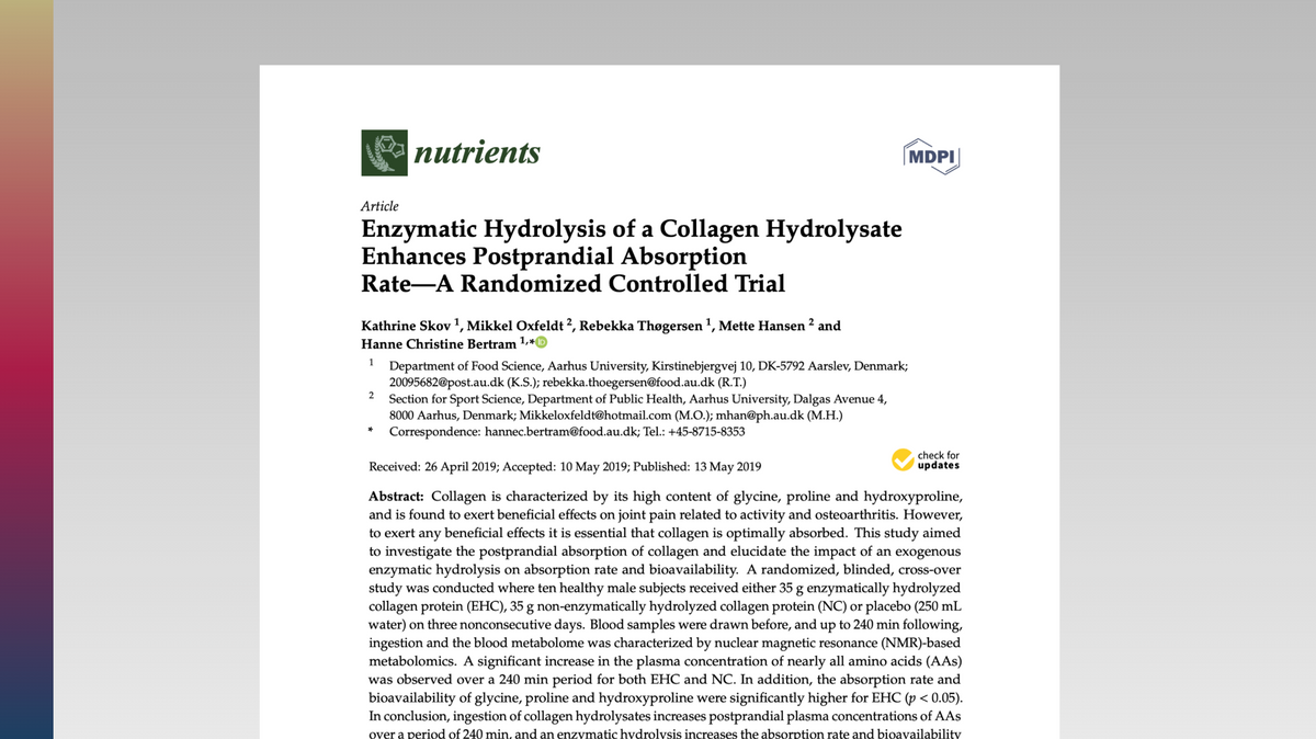 Research paper on collagen hydrolysate absorption