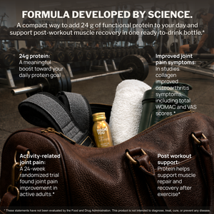 Magic You 24K Ultimate collagen shot in gym bag lifestyle scene